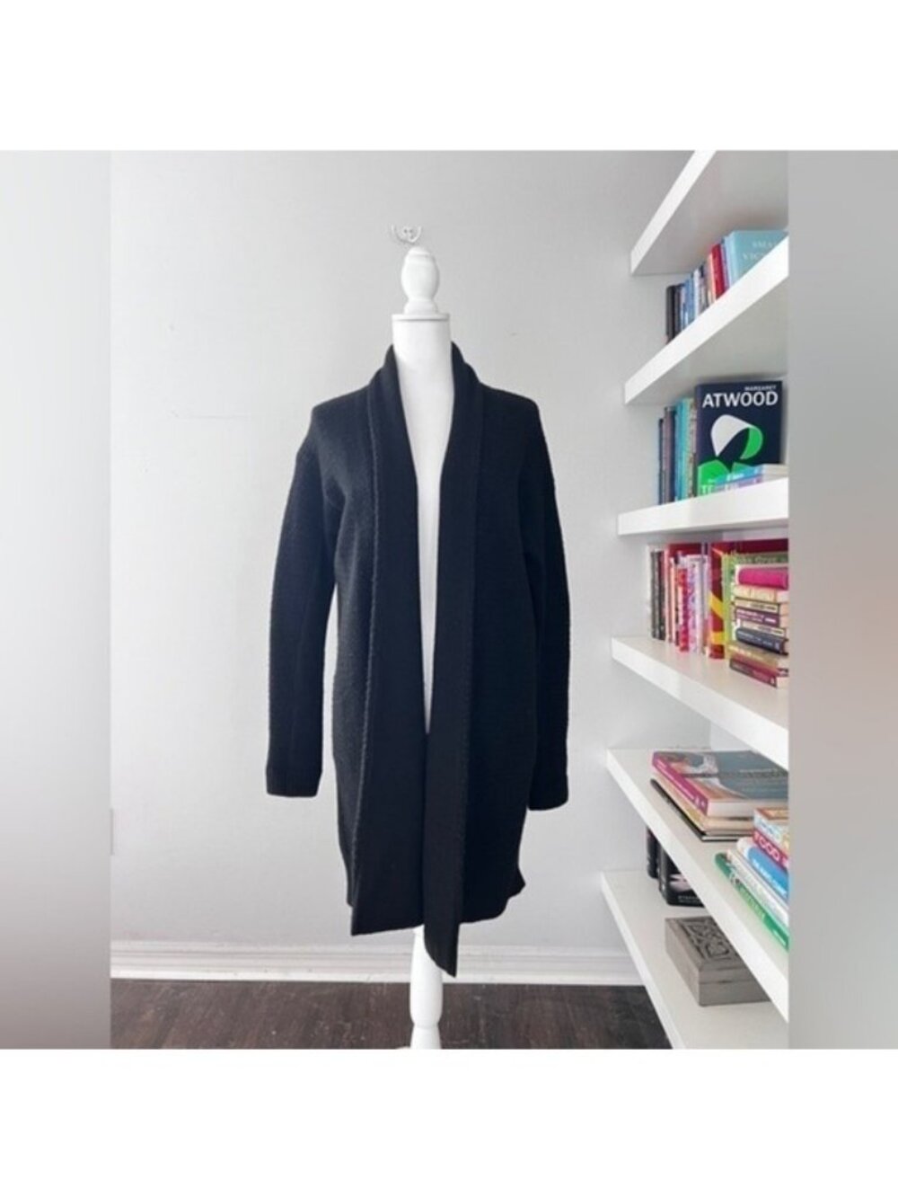 Vince Black Cotton Yak and Wool blend Cardigan Sweater size small